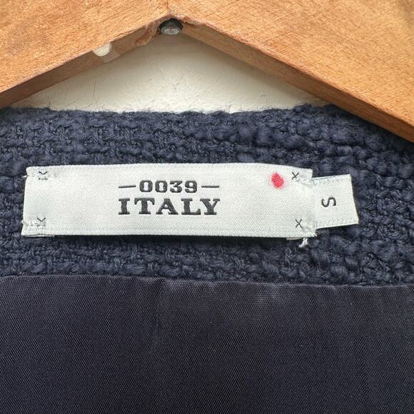 0039 Italy Navy Blue Textured Blazer Jacket - Size S - Picture 4 of 5